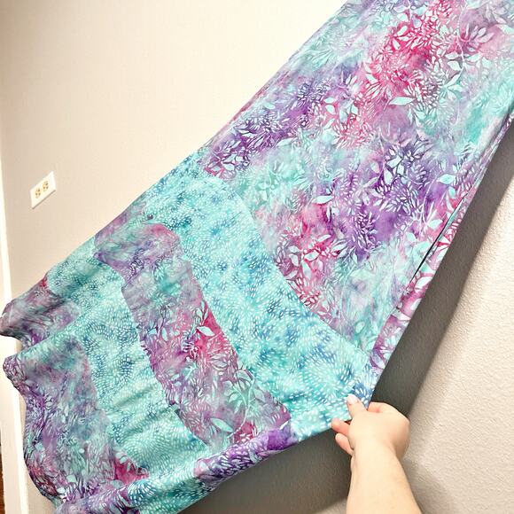 Soft Surroundings Sleeveless Blue Purple Tropical Maxi Dress women’s size medium - Picture 4 of 11